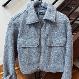 Zara fuzzy knit jacket